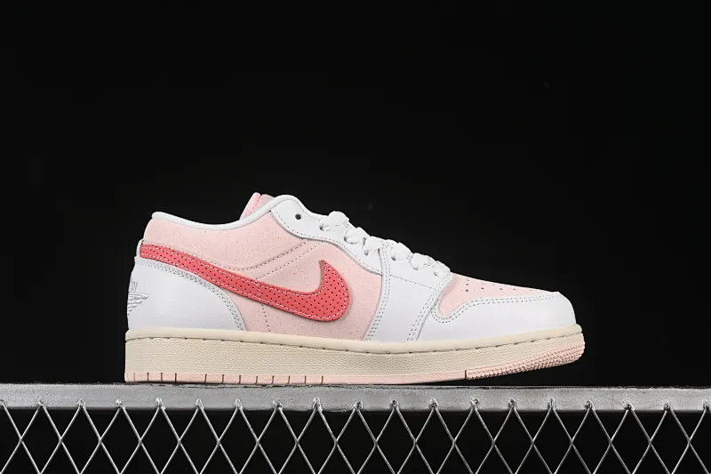 All categories Air Jordan Jordan series basketball shoes Air Jordan 1 Low Air Jordan 1 Low AJ1 Joe 1 white and pink low-top cultural and leisure sports sneakers IB8156-133